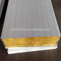 Easy install rock wool sandwich panel outside corrugated steel sheet panel